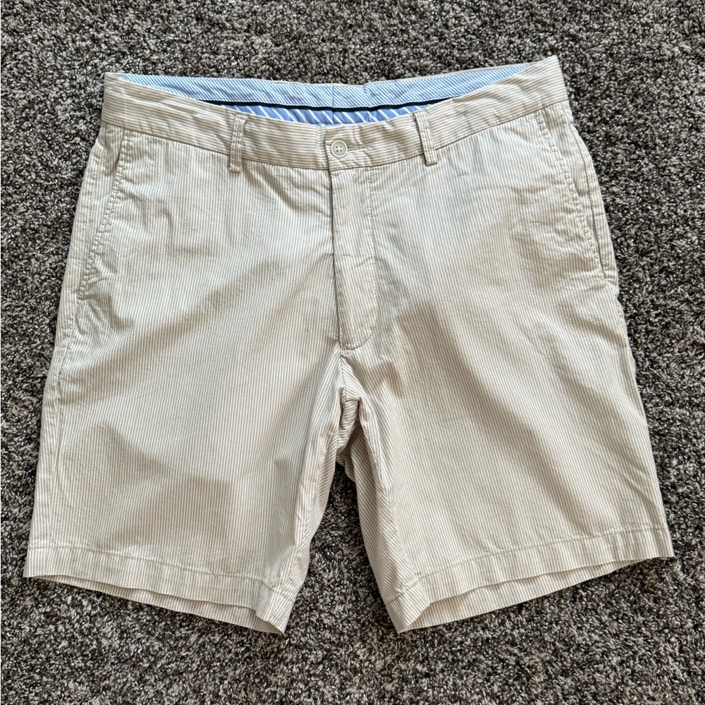 Peter Millar men’s shorts khaki stripe cotton casual 32
